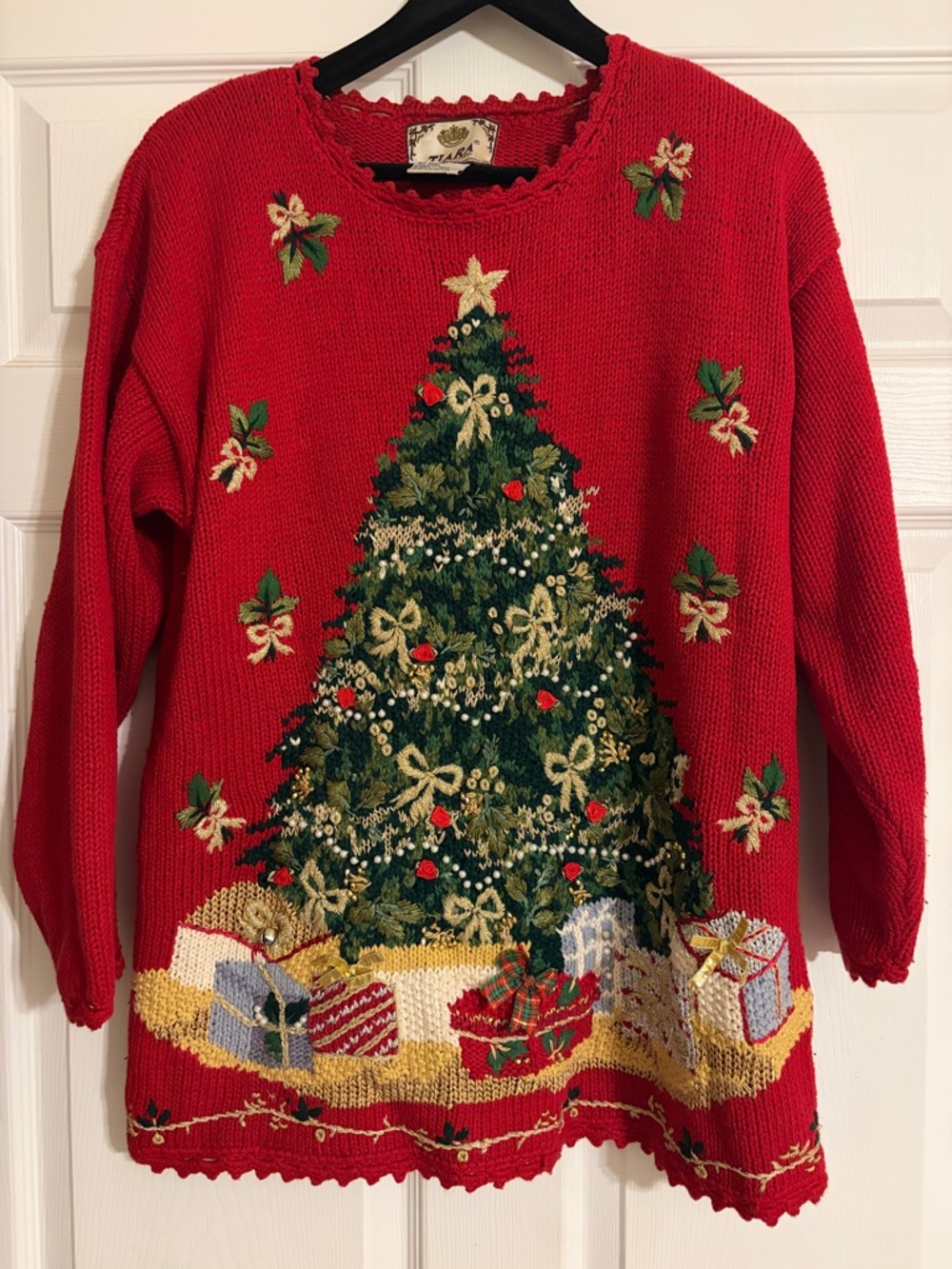 Vintage Tiara International Christmas Tree Sweater - Size M